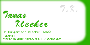 tamas klecker business card