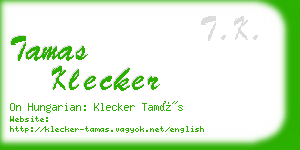 tamas klecker business card